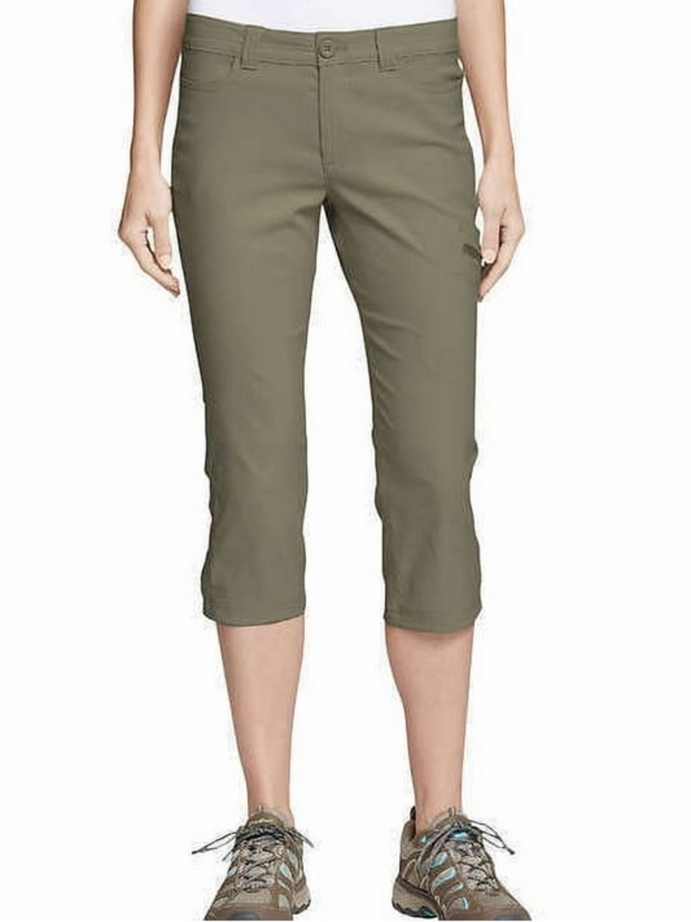 Eddie Bauer Olive Green Women's Rainier Cropped Cargo Pants